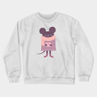 Cute purple girl mouse with love letter Crewneck Sweatshirt